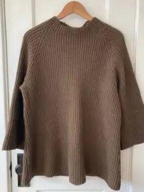 Elizabeth Suzann Taupe Raglan Wool Sweater